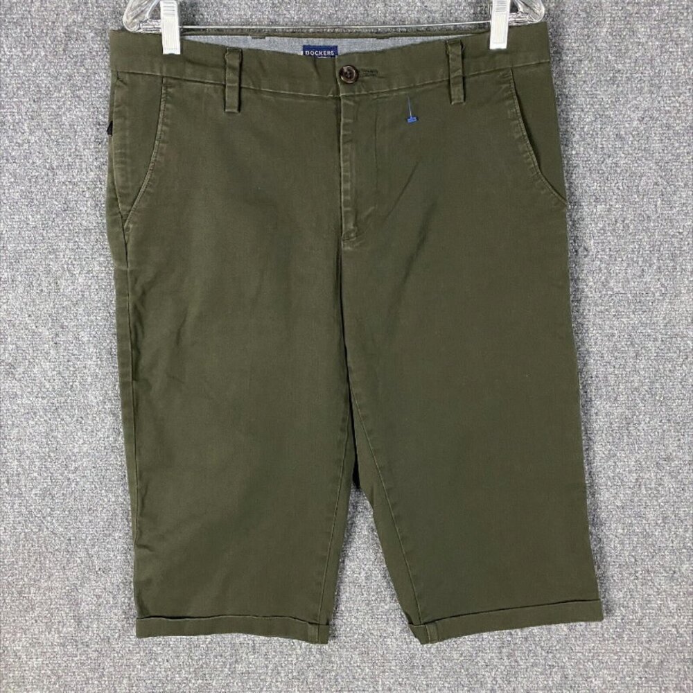 Dockers Bermuda Shorts Men's 34 Green Adults Cotton Blend